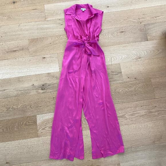 Topshop Silk Maxi Dress in Hot Pink - Picture 1 of 8